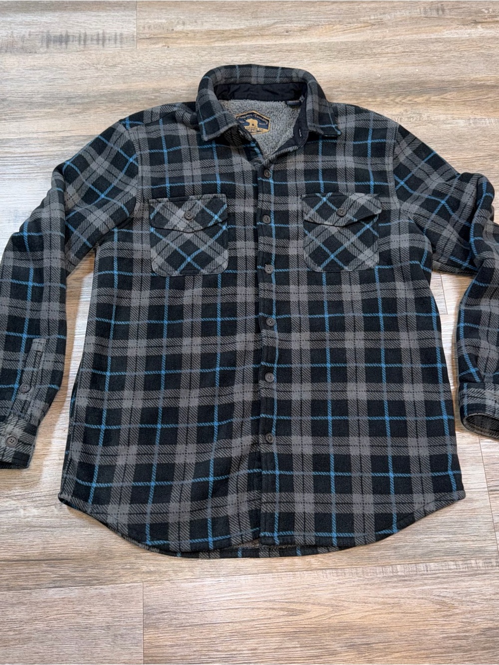 Freedom Foundry Shirt Mens M Plush Flannel Long Sleeve Sherpa Lining Plaid